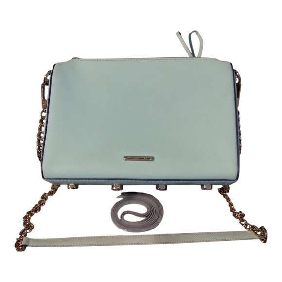 Rebecca Minkoff Handbags - Rebecca Minkoff Avery Aqua Saffiano Leather Crossbody Convertible‎ Clutch Bag
